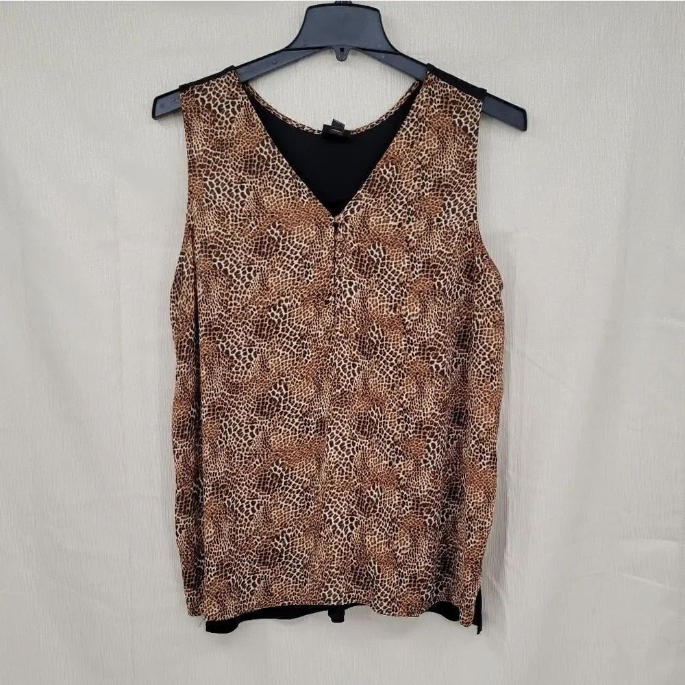 Worthington NWT Animal Print Sleeveless Blouse , Women's XXL